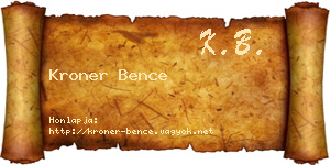Kroner Bence névjegykártya