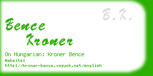 bence kroner business card